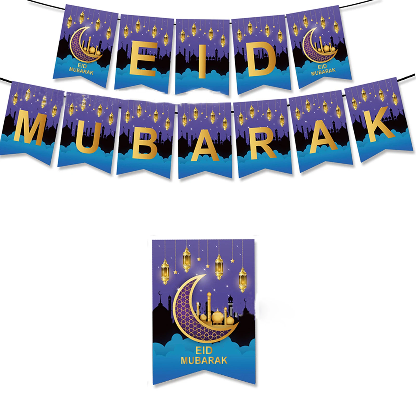 Eid Mubarak Banner Ramadan Hanging Bunting Garlands Party Decoration Black Pull Flag Hanging Card Islamic Muslim Party Supplies
Eid Mubarak Banner Ramadan Hanging Bunting Garlands Party Decoration Black Pull Flag Hanging Card Islamic Muslim Party Supplies