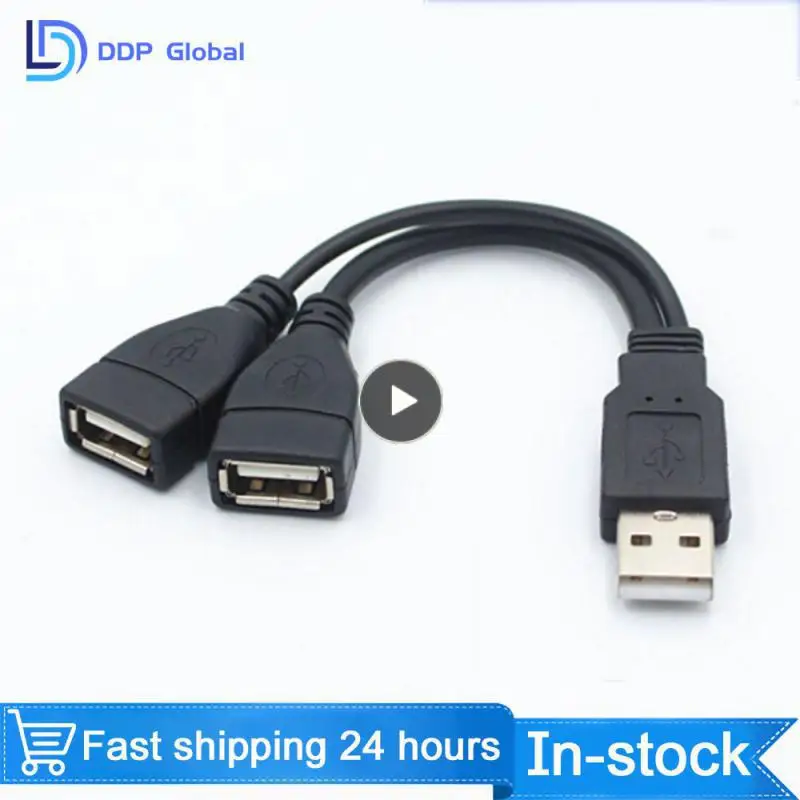 

Кабель для передачи данных 15 см, 1 порт USB 2,0 на два USB порта, 1 штекер на 2 гнезда, USB-кабель для зарядки, удлинитель кабеля