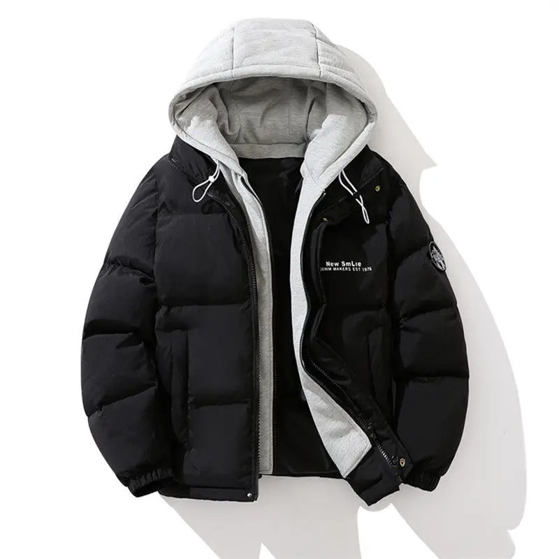 Winter Cotton Jacket Parks Men Fake Two-piece Winter Clothes Deep High Quality Couples with Hood Coat To Keep Warm Fashion E81
Winter Cotton Jacket Parks Men Fake Two-piece Winter Clothes Deep High Quality Couples with Hood Coat To Keep Warm Fashion E81