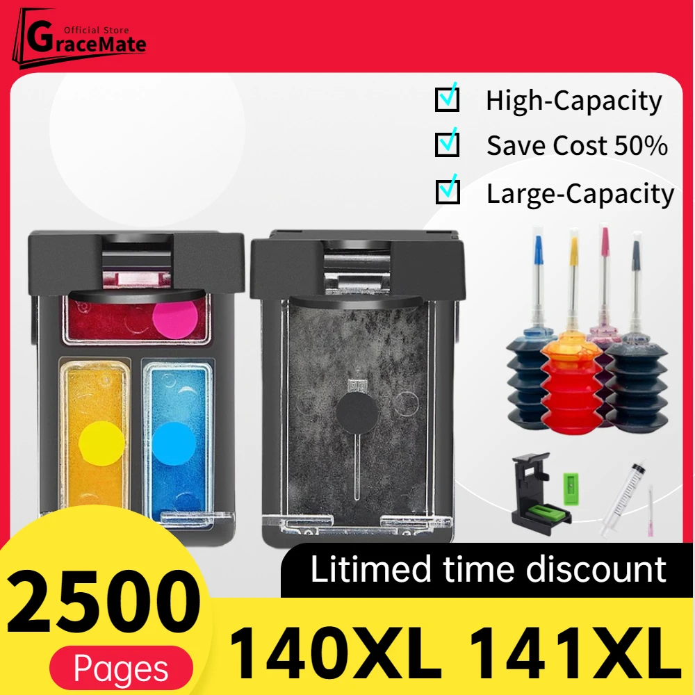 140XL 141XL DeskJet D4263 D4363 Photosmart C4293 C4383 C4480 C4483 C4583 C5273 C5283 Ink Cartridge Replacement for hp140 hp141
140XL 141XL DeskJet D4263 D4363 Photosmart C4293 C4383 C4480 C4483 C4583 C5273 C5283 Ink Cartridge Replacement for hp140 hp141