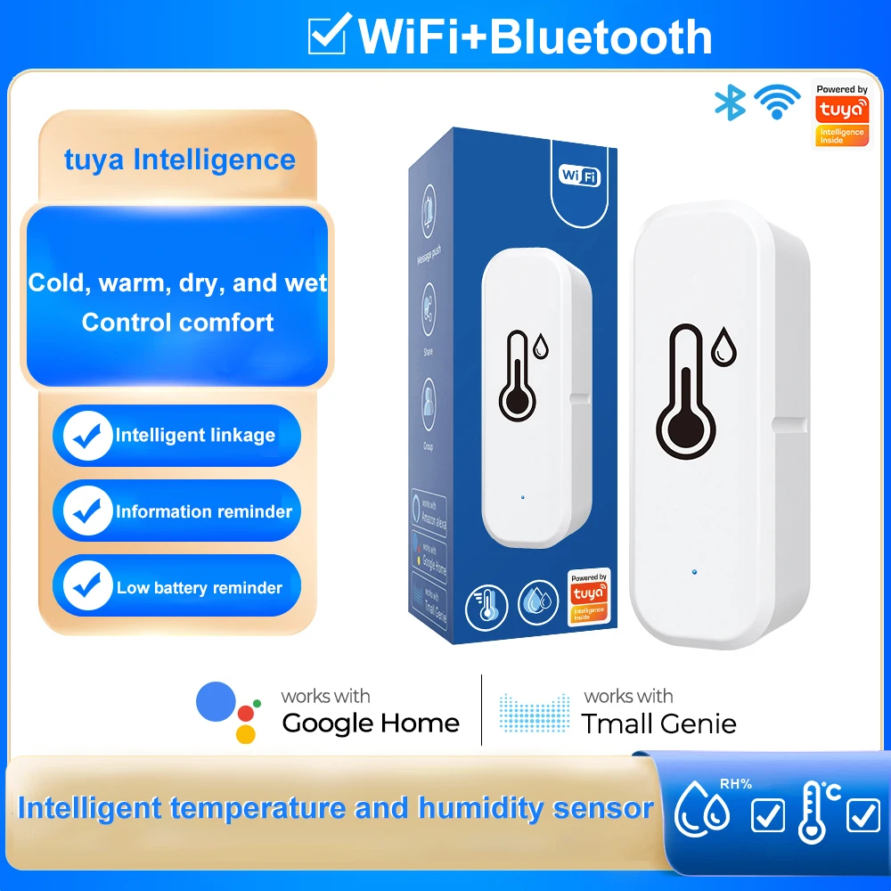WIFI Smart Temperature And Humidity Sensor Indoor Hygrometer Thermometer Detector Work With Alexa And Google Home
WIFI Smart Temperature And Humidity Sensor Indoor Hygrometer Thermometer Detector Work With Alexa And Google Home