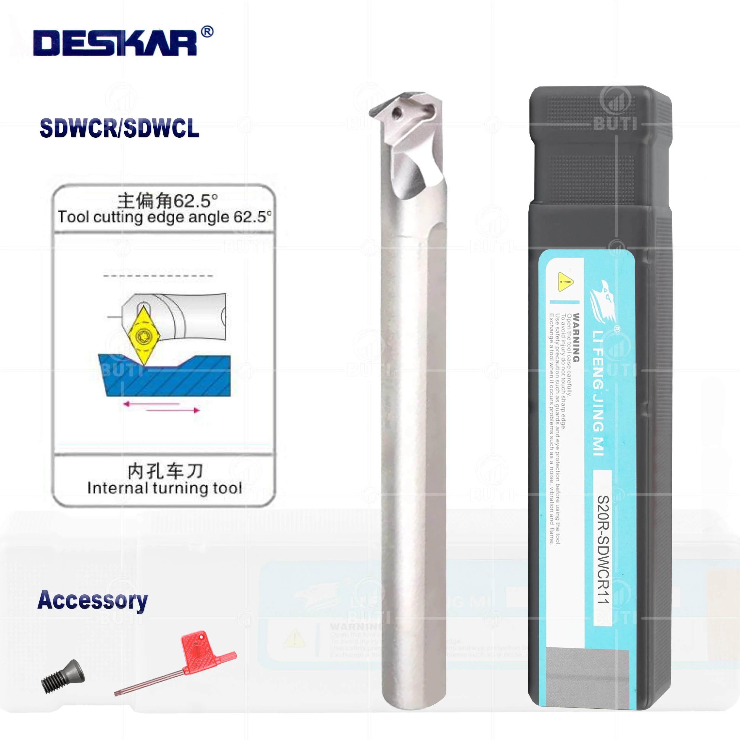 DESKAR 100% Original CNC Lathe Tools Internal Turning White Tool Holder Seismic Resistance SDWCR/L Metal Machine Tool Boring Bar
DESKAR 100% Original CNC Lathe Tools Internal Turning White Tool Holder Seismic Resistance SDWCR/L Metal Machine Tool Boring Bar
