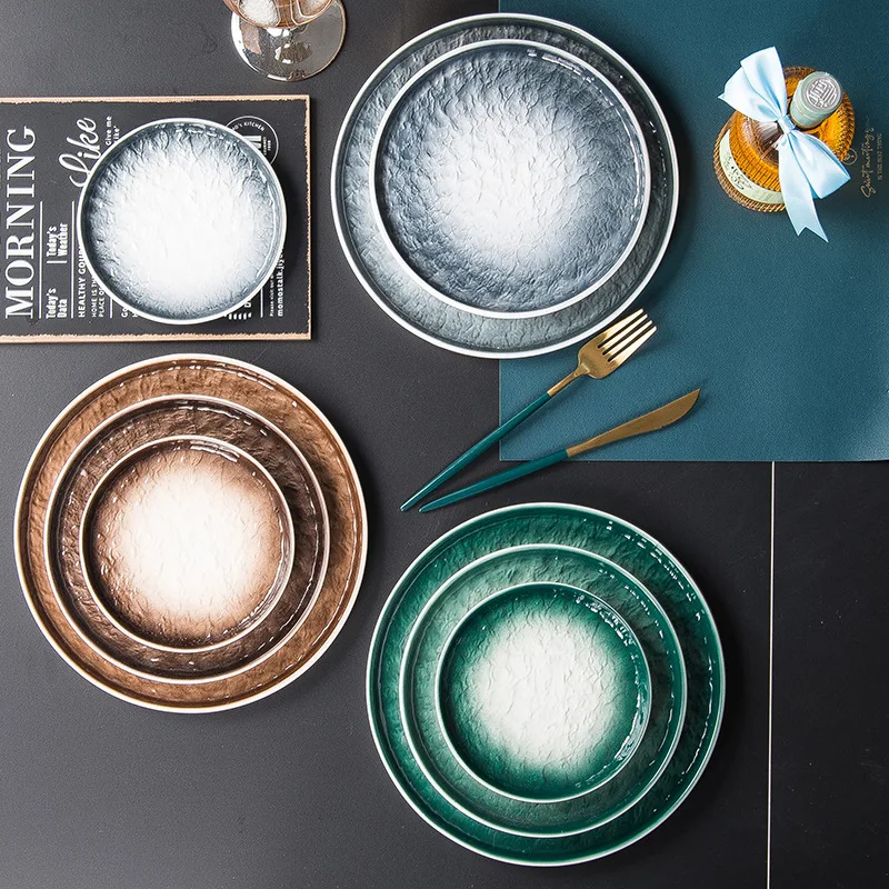 Japanese ceramic plate restaurant Western food plate steak plate breakfast plate household dish plate pasta plate
Japanese ceramic plate restaurant Western food plate steak plate breakfast plate household dish plate pasta plate