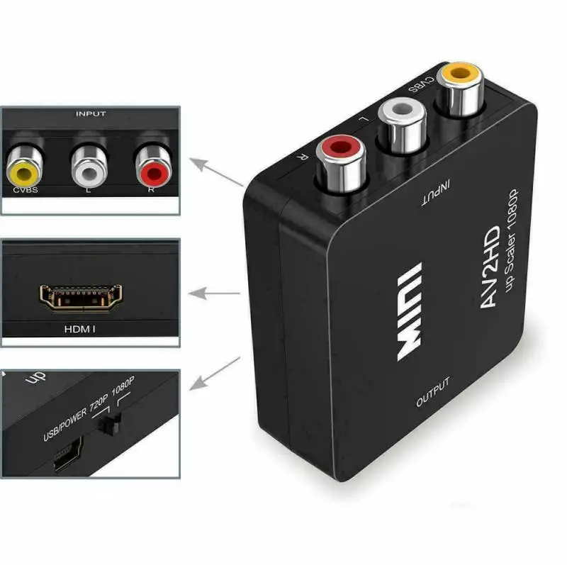 Адаптер AV2HDMI RCA AV/CVSB L/R для AV-скалера, совместимый с HDMI, преобразователь видео HD 1080P, поддержка NTSC PAL
Адаптер AV2HDMI RCA AV/CVSB L/R для AV-скалера, совместимый с HDMI, преобразователь видео HD 1080P, поддержка NTSC PAL