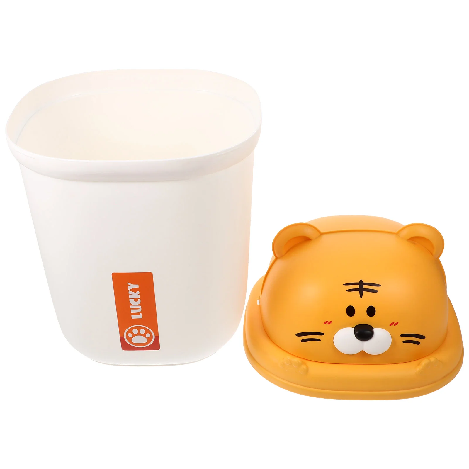 

Flip Trash Can Small Garbage Lid Trashcans For Kitchens With Cute Tiger Animal Shape Bin Pp Office Bathroom Waste Bedroom