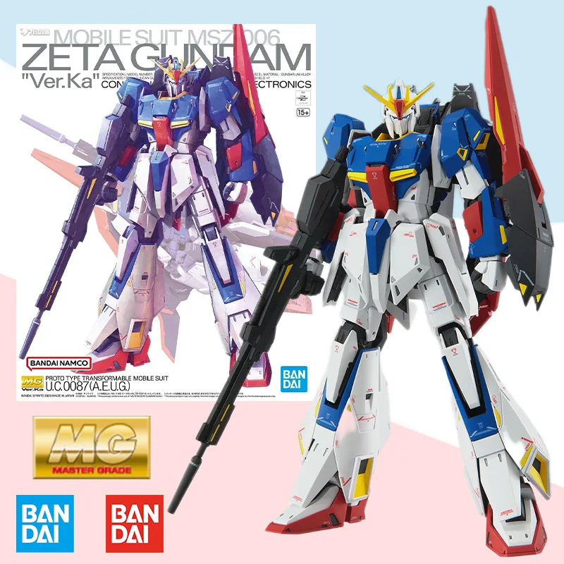 

Bandai Original BOX MG 1/100 MOBILE SUIT MSZ-006 ZETA GUNDAM Ver.Ka Action Anime Robot model kit Assembly toy gift for kids