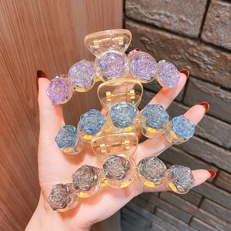 Camellia Hair Claws Ponytail Clip Transparent Rose Flower Shark Clip Women Girls Sweet Hair Clip Hair Accessories
Camellia Hair Claws Ponytail Clip Transparent Rose Flower Shark Clip Women Girls Sweet Hair Clip Hair Accessories