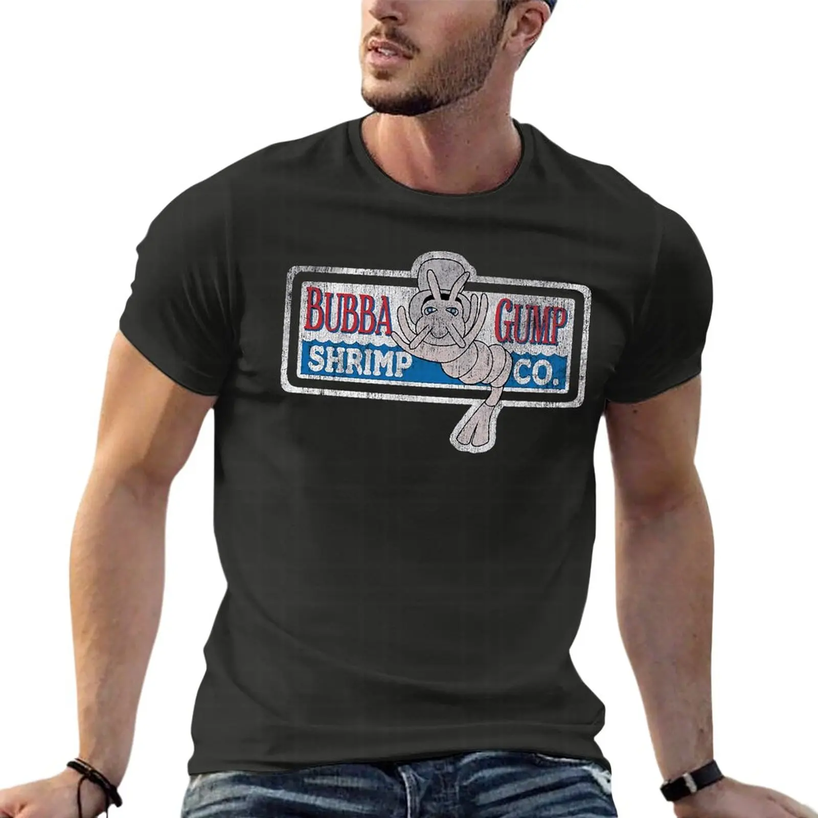 

Forrest Gump Bubbas Shrimp Co Logo Oversized T-Shirts Funny Men'S Clothing Short Sleeve Streetwear Large Size Top Tee