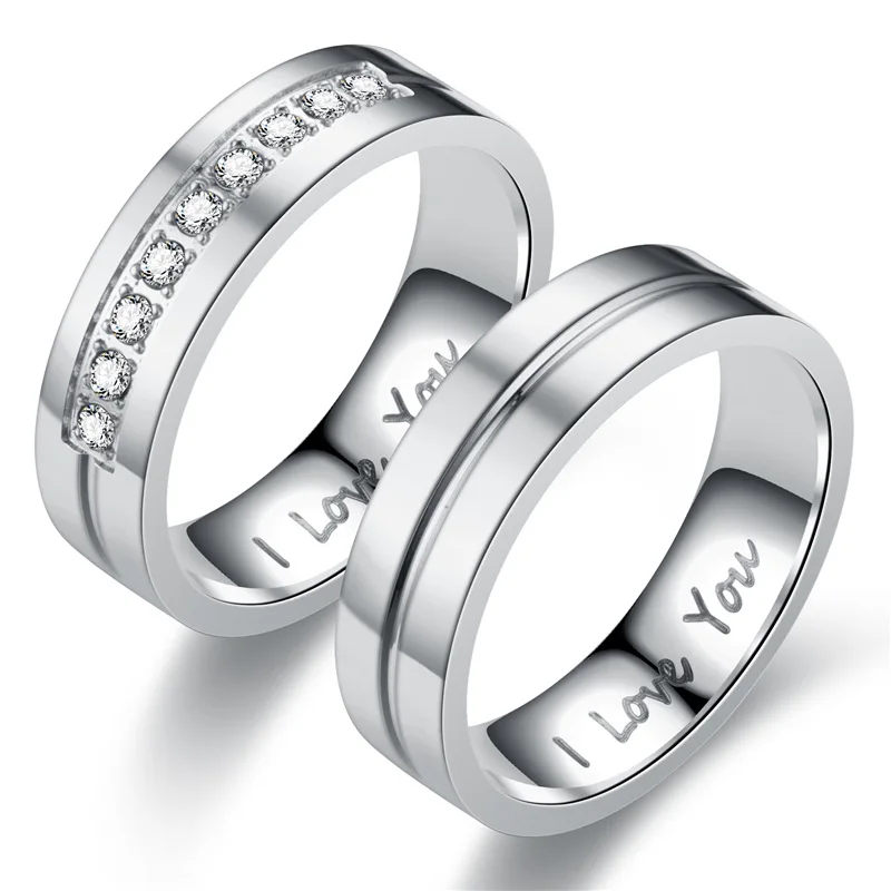 Fashion Stainless Steel Couple Engagement Rings For Women Men Crystal I LOVE YOU Ring Wedding Jewelry Gift
Fashion Stainless Steel Couple Engagement Rings For Women Men Crystal I LOVE YOU Ring Wedding Jewelry Gift