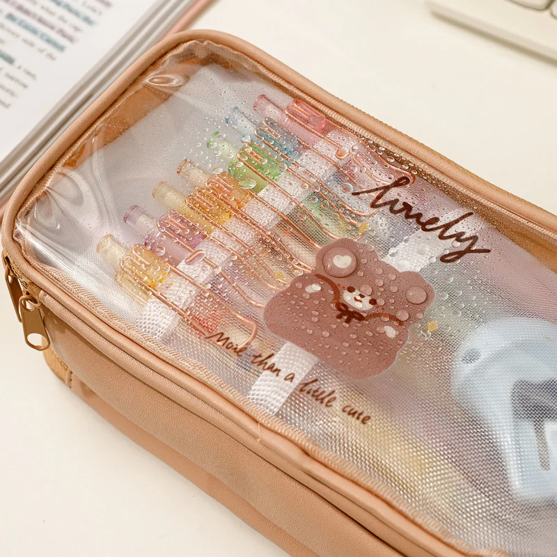 Cute Pencil Bag Transparent PVC Student Cartoon Pencil Case Large Capacity Kawaii Bag Korean Stationery
Cute Pencil Bag Transparent PVC Student Cartoon Pencil Case Large Capacity Kawaii Bag Korean Stationery