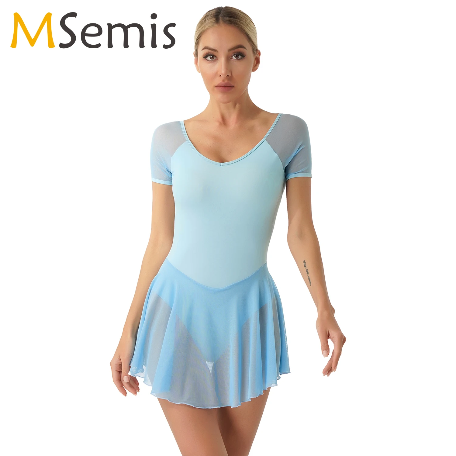 Womens Ballet Gymnastics Skirted Leotard Short Sleeve Ballet Dress Contemporary Dance Costumes Ballerina Training Dance Wear 
Womens Ballet Gymnastics Skirted Leotard Short Sleeve Ballet Dress Contemporary Dance Costumes Ballerina Training Dance Wear