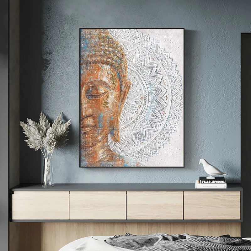 Gold Buddha Head Zen Wall Art Canvas Painting Abstract Mandala Flower Boho Picture Posters Print Minimalist Yoga Home Decoration
Gold Buddha Head Zen Wall Art Canvas Painting Abstract Mandala Flower Boho Picture Posters Print Minimalist Yoga Home Decoration