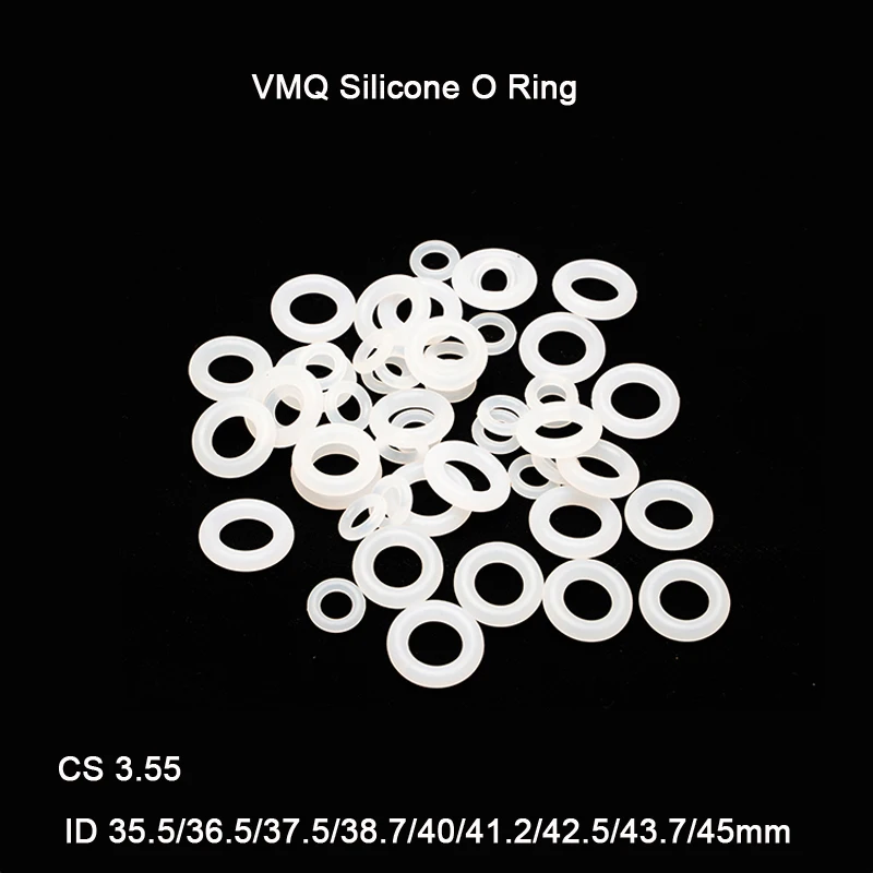 5pcs/lot White VMQ Silicone O Ring Gasket Rubber Washer CS 3.55mm ID 35.5mm~45mm Food Grade Silicon O Ring Gasket Rubber o-ring
5pcs/lot White VMQ Silicone O Ring Gasket Rubber Washer CS 3.55mm ID 35.5mm~45mm Food Grade Silicon O Ring Gasket Rubber o-ring