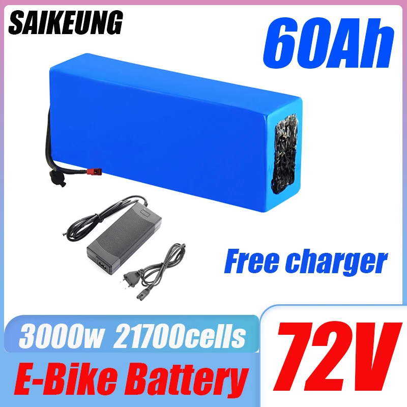 

72v battery 60ah 20ah 30ah 40 50 ah 300w-3000w High Power 84V Electric Bike Motor Scooter Ebike 21700 Batterie Pack with charger
