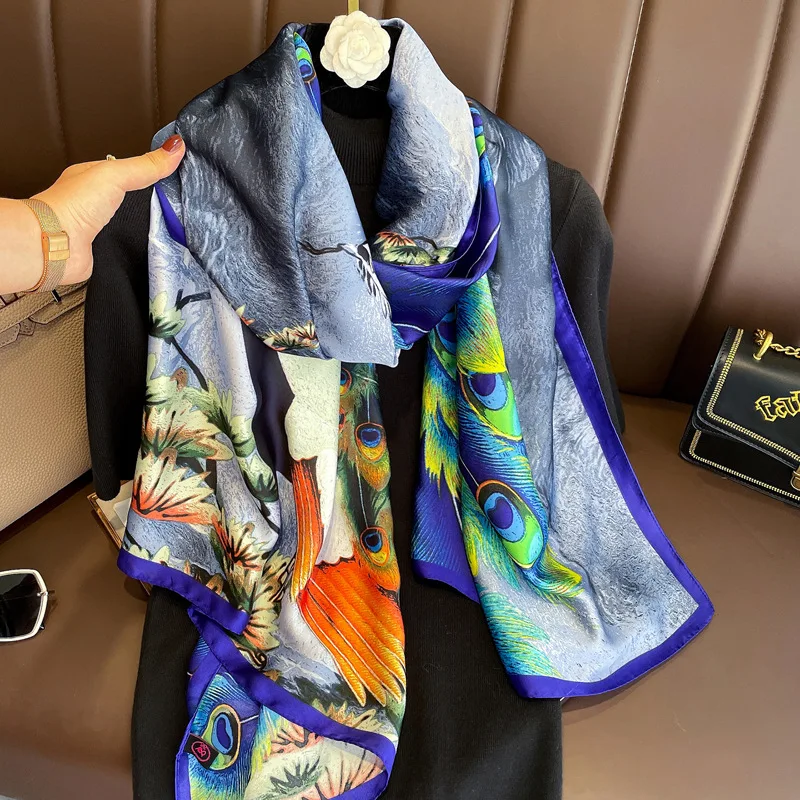 

2023 Luxury Brand Women Scarf Summer Silk Scarves Shawl Lady Wrap Soft Female Echarpe Designer Beach Bandana foulard muffler