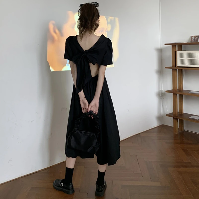 Rimocy Sexy Backless Long Dress Women 2022 Summer Big Bowknot Pleated Black Dresses Woman Short Sleeve Elegant Vestidos Ladies
Rimocy Sexy Backless Long Dress Women 2022 Summer Big Bowknot Pleated Black Dresses Woman Short Sleeve Elegant Vestidos Ladies