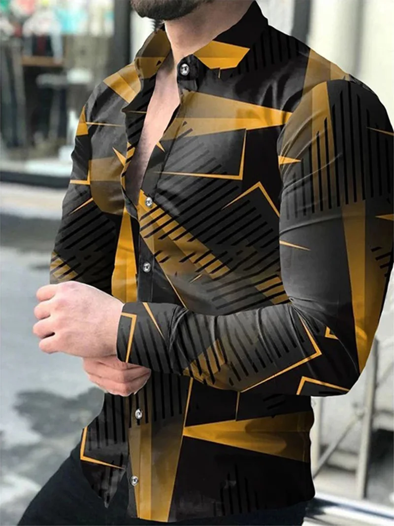 Men Autumn Polyester Long Sleeve Shirt Print Casual Male Top Turn-down Collar Buttoned Cardigan T-shirts Men's Clothes Blouse
Men Autumn Polyester Long Sleeve Shirt Print Casual Male Top Turn-down Collar Buttoned Cardigan T-shirts Men's Clothes Blouse