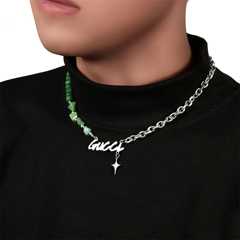 Retro Hip-Hop Neutral Style Cross Letter Pendant Irregular Agate Stitching Metal Necklace Couple Minority Accessories Gift
Retro Hip-Hop Neutral Style Cross Letter Pendant Irregular Agate Stitching Metal Necklace Couple Minority Accessories Gift