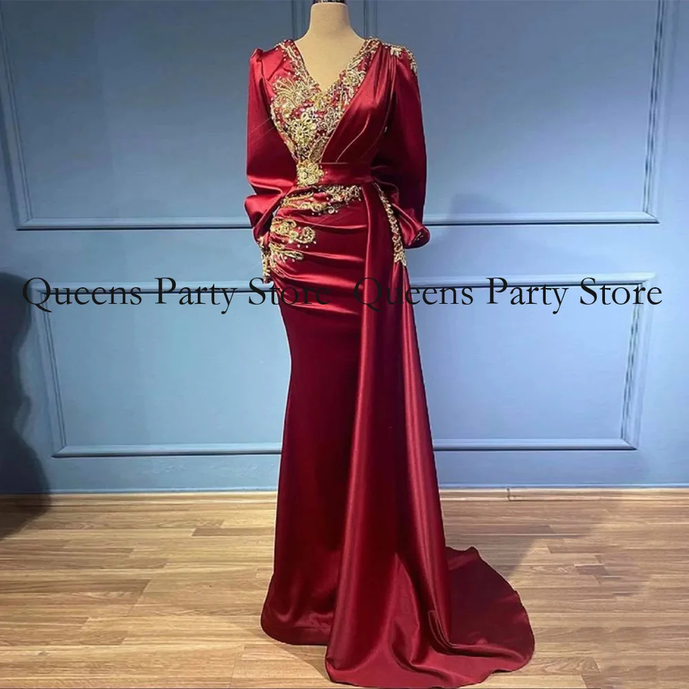 Burgundy Mermaid Evening Dresses for Women Party Gown V Neck Long Puff Sleeve Luxury Stones Beads Prom Dress Formal Dress
Burgundy Mermaid Evening Dresses for Women Party Gown V Neck Long Puff Sleeve Luxury Stones Beads Prom Dress Formal Dress