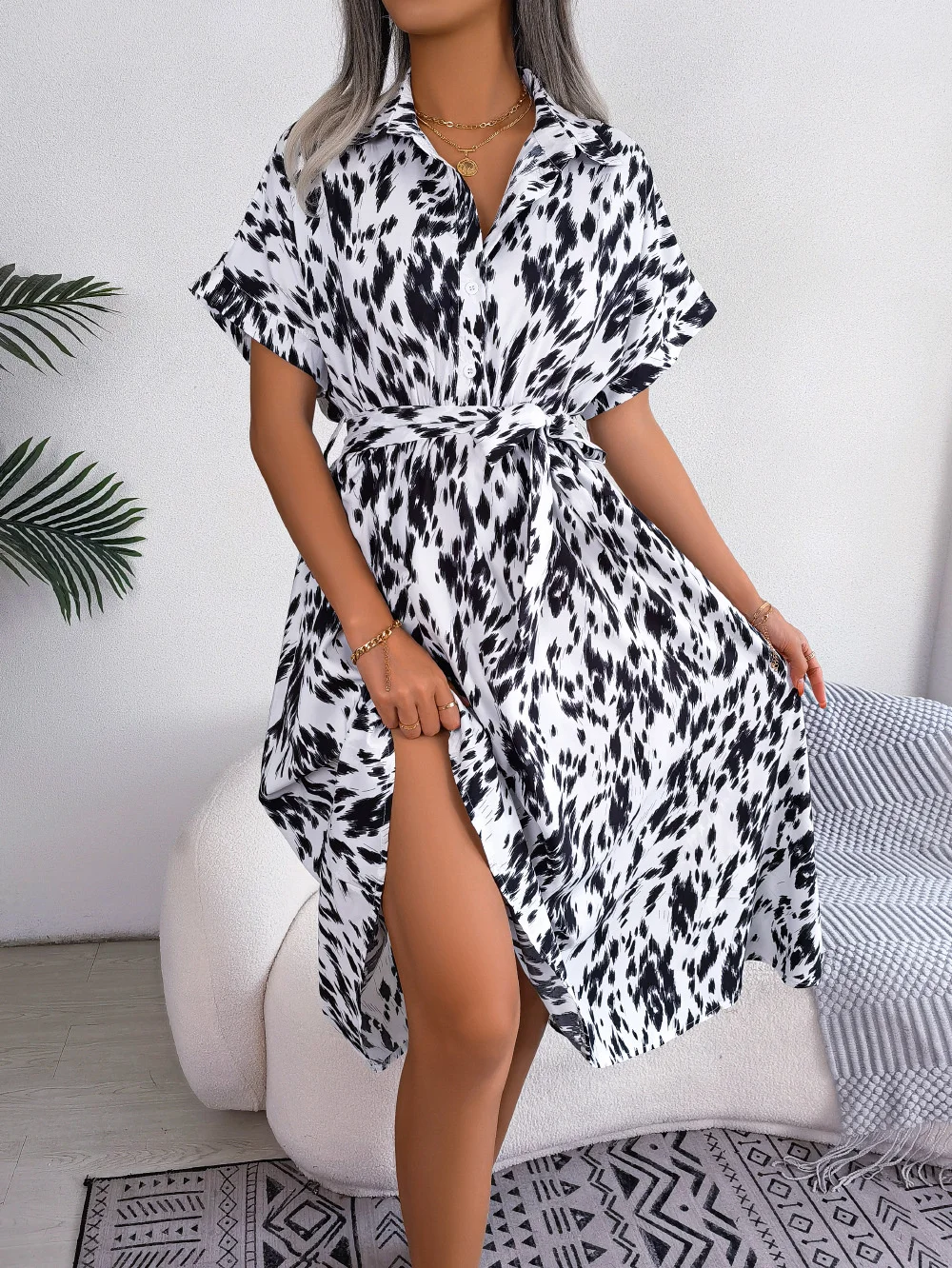 2023 Summer new elegant casual dress,fashion Loose Leopard Lace up Shirt Skirt for Women
2023 Summer new elegant casual dress,fashion Loose Leopard Lace up Shirt Skirt for Women