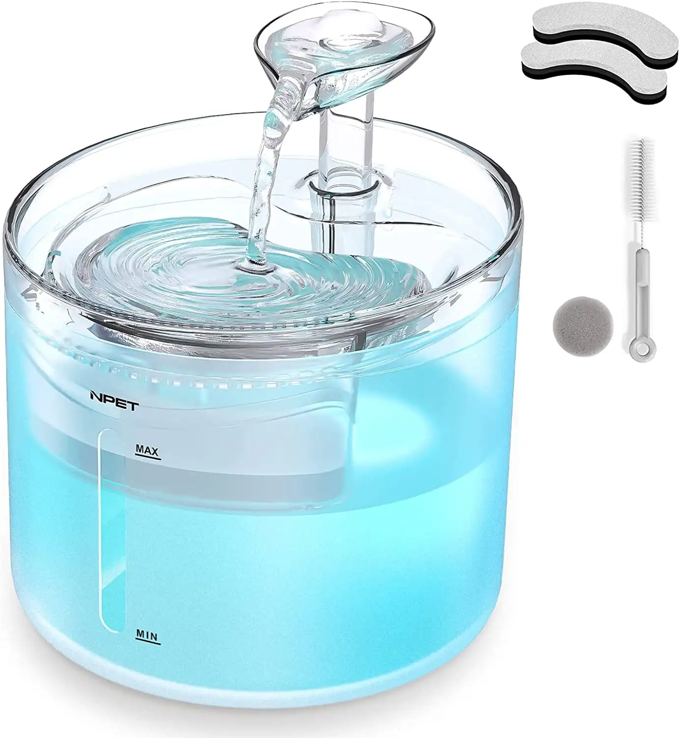 WF100 кошачий фонтан, 54oz/1,6 л Автоматический водяной фонтан для домашних животных, водный диспенсер для собак с 2 режимами потока, нижняя мощнос...
WF100 кошачий фонтан, 54oz/1,6 л Автоматический водяной фонтан для домашних животных, водный диспенсер для собак с 2 режимами потока, нижняя мощнос...