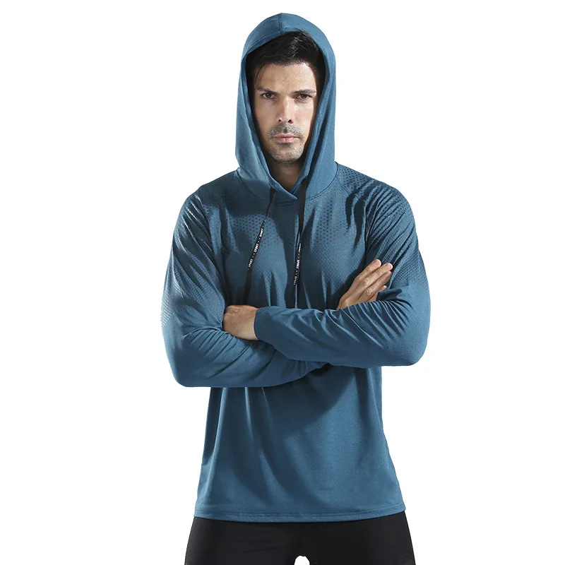 Men's Gym Top Hooded Sweater Cover High-elastic Quick-drying Fitness Clothes Running Training Long Sleeve Sportswear
Men's Gym Top Hooded Sweater Cover High-elastic Quick-drying Fitness Clothes Running Training Long Sleeve Sportswear