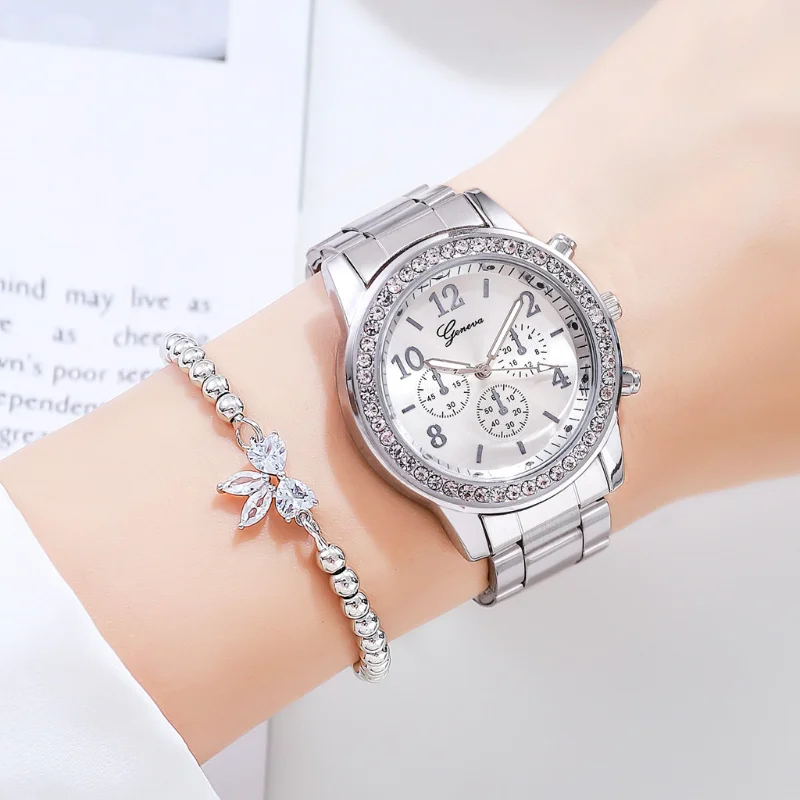Women Watches Fashion Rose Gold Watch Bracelet Set Ladies Wristwatches Stainless Steel Silver Strap Female Quartz Watch
Women Watches Fashion Rose Gold Watch Bracelet Set Ladies Wristwatches Stainless Steel Silver Strap Female Quartz Watch