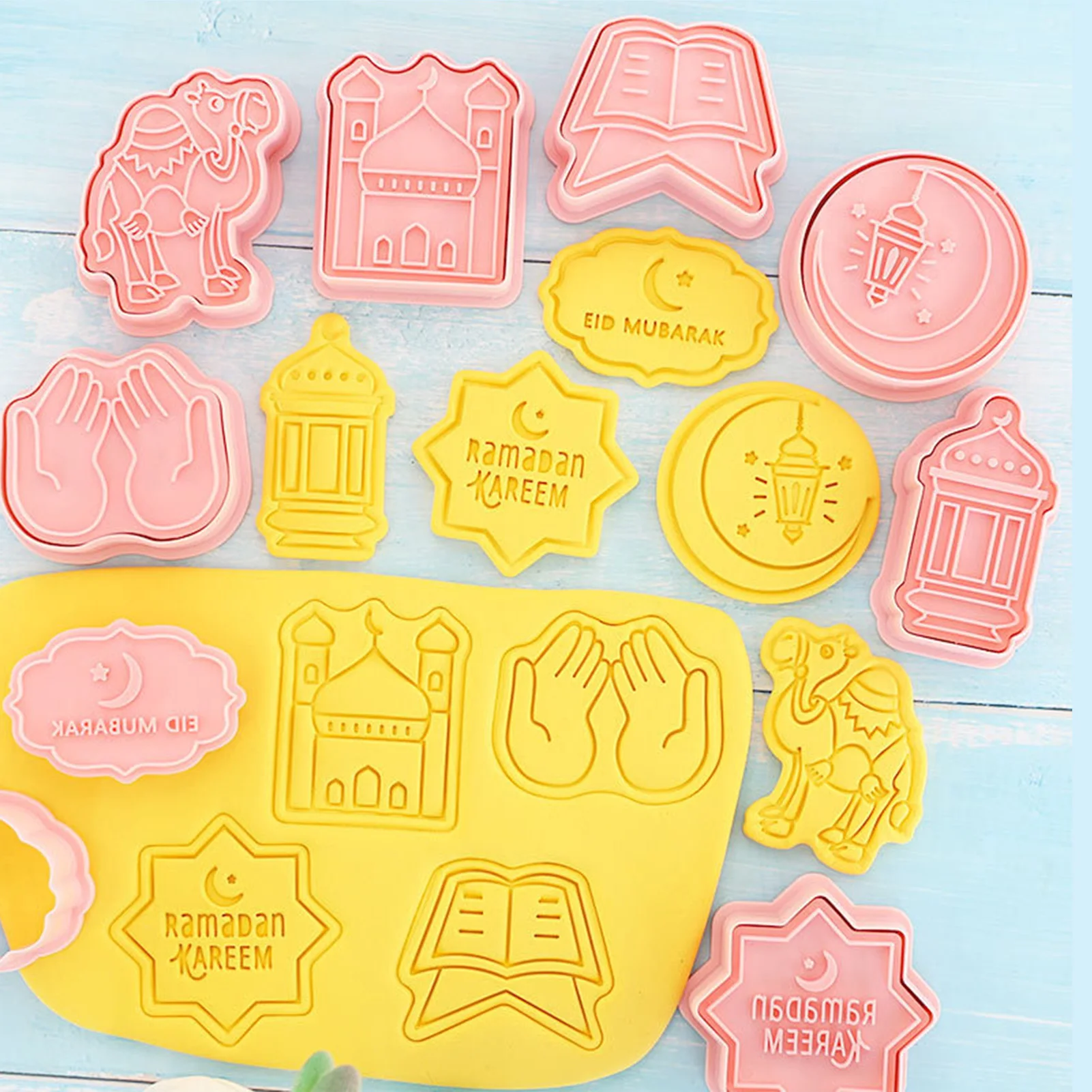 Ramadan Star Cookie Cutters Camel Moon Lantern Cookie Stamp Eid Mubarak Cookie Cutter Set Pastry Fondant Stamper Cupcake Cookie
Ramadan Star Cookie Cutters Camel Moon Lantern Cookie Stamp Eid Mubarak Cookie Cutter Set Pastry Fondant Stamper Cupcake Cookie