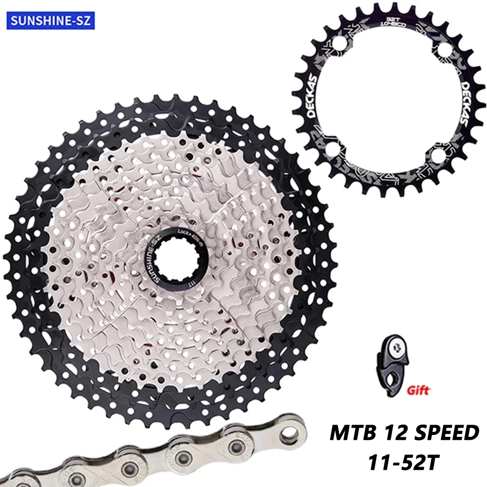 

SUNSHINE MTB 12 Speed 11-52T Cassette 12S Wide Ratio Freewheel 12V chain MTB Mountain for K7 Eagle XX1 X01 X1 GX Bicycle Parts