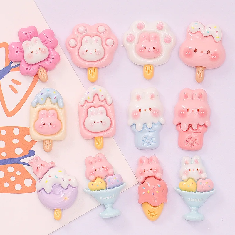 100pcs Resin Kawaii Flatback Cute Animal Rabbit Ice Cream Decoration Crafts DIY Scrapbook Jewelry Making Accessories
100pcs Resin Kawaii Flatback Cute Animal Rabbit Ice Cream Decoration Crafts DIY Scrapbook Jewelry Making Accessories