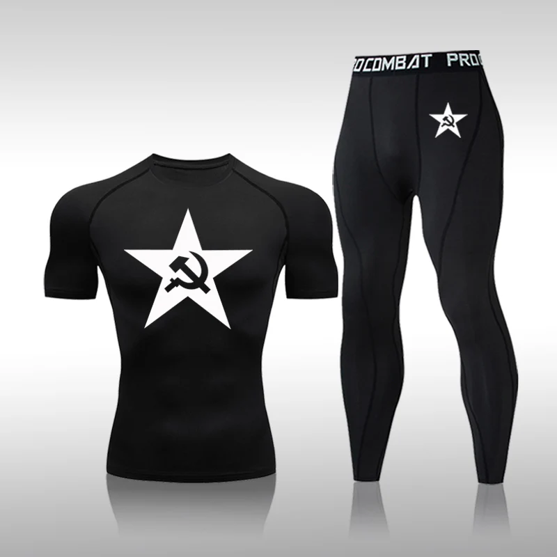 Gym Elastic Tracksuit Quick Dry Tights Running Comprehensive Training Clothes 2 Pcs Men's Sportswear T-Shirt Compression Suit
Gym Elastic Tracksuit Quick Dry Tights Running Comprehensive Training Clothes 2 Pcs Men's Sportswear T-Shirt Compression Suit