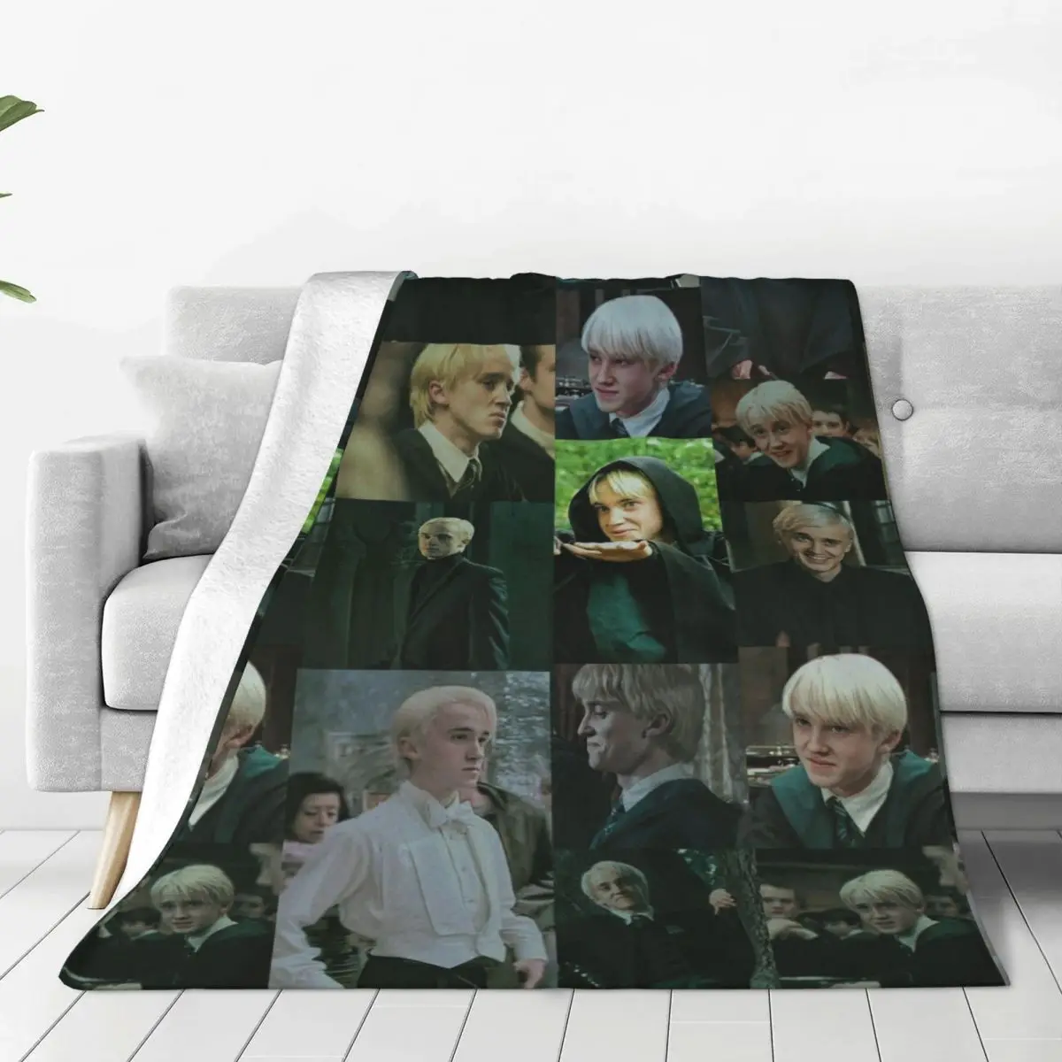 

Draco Malfoy Flannel Blanket Dementor Tom Felton Actor Funny Throw Blankets for Bed Sofa Couch 125*100cm Bedspreads