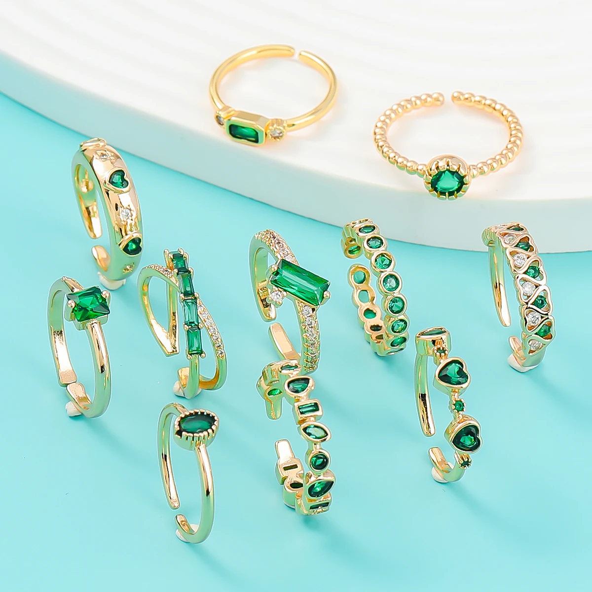 Rings for Women New Fashion Ladies Luxury Rings Green Rhinestone Rings Adjustable Copper Rings Engagement Wedding Rings Jewelry
Rings for Women New Fashion Ladies Luxury Rings Green Rhinestone Rings Adjustable Copper Rings Engagement Wedding Rings Jewelry