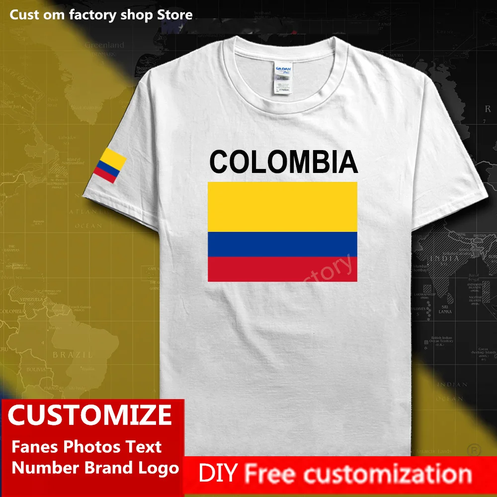 Colombia Country Flag T shirt Free Custom Jersey DIY Name Number Brand LOGO 100% Cotton T-shirts Men Women Loose Casual T-shirt
Colombia Country Flag T shirt Free Custom Jersey DIY Name Number Brand LOGO 100% Cotton T-shirts Men Women Loose Casual T-shirt