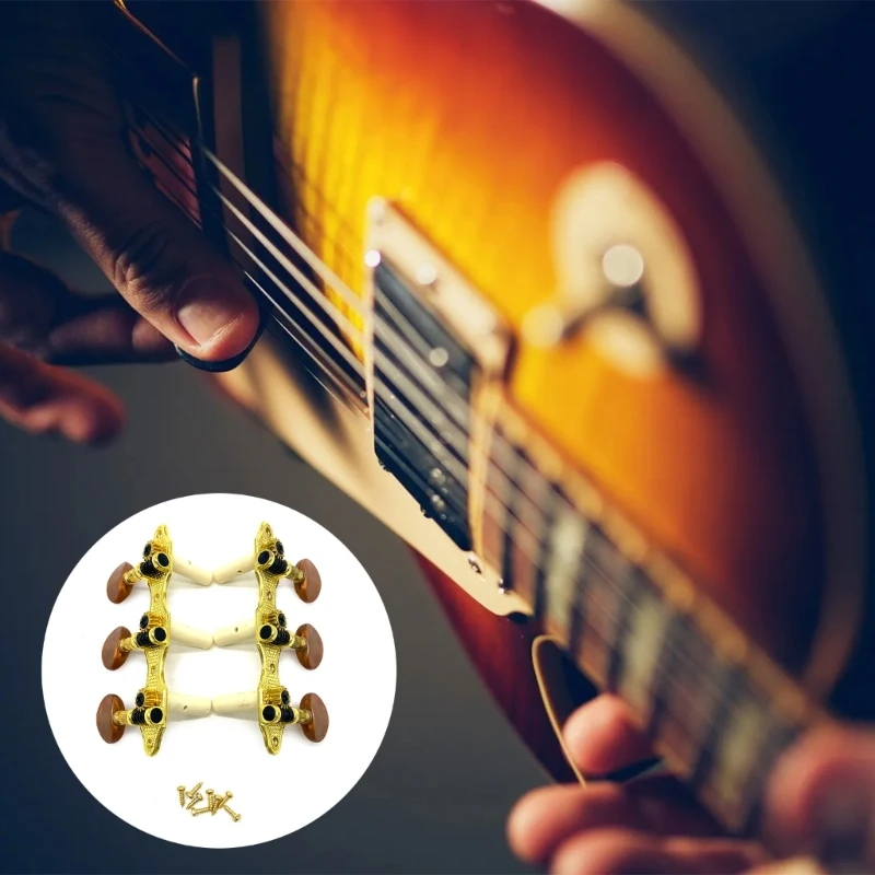 6Pcs Guitar Machine Heads Bushings Set with Screws Right Left Inline Locking Tuners 1:18 Ratio Guitar Tuning Keys Pegs GXMF
6Pcs Guitar Machine Heads Bushings Set with Screws Right Left Inline Locking Tuners 1:18 Ratio Guitar Tuning Keys Pegs GXMF
