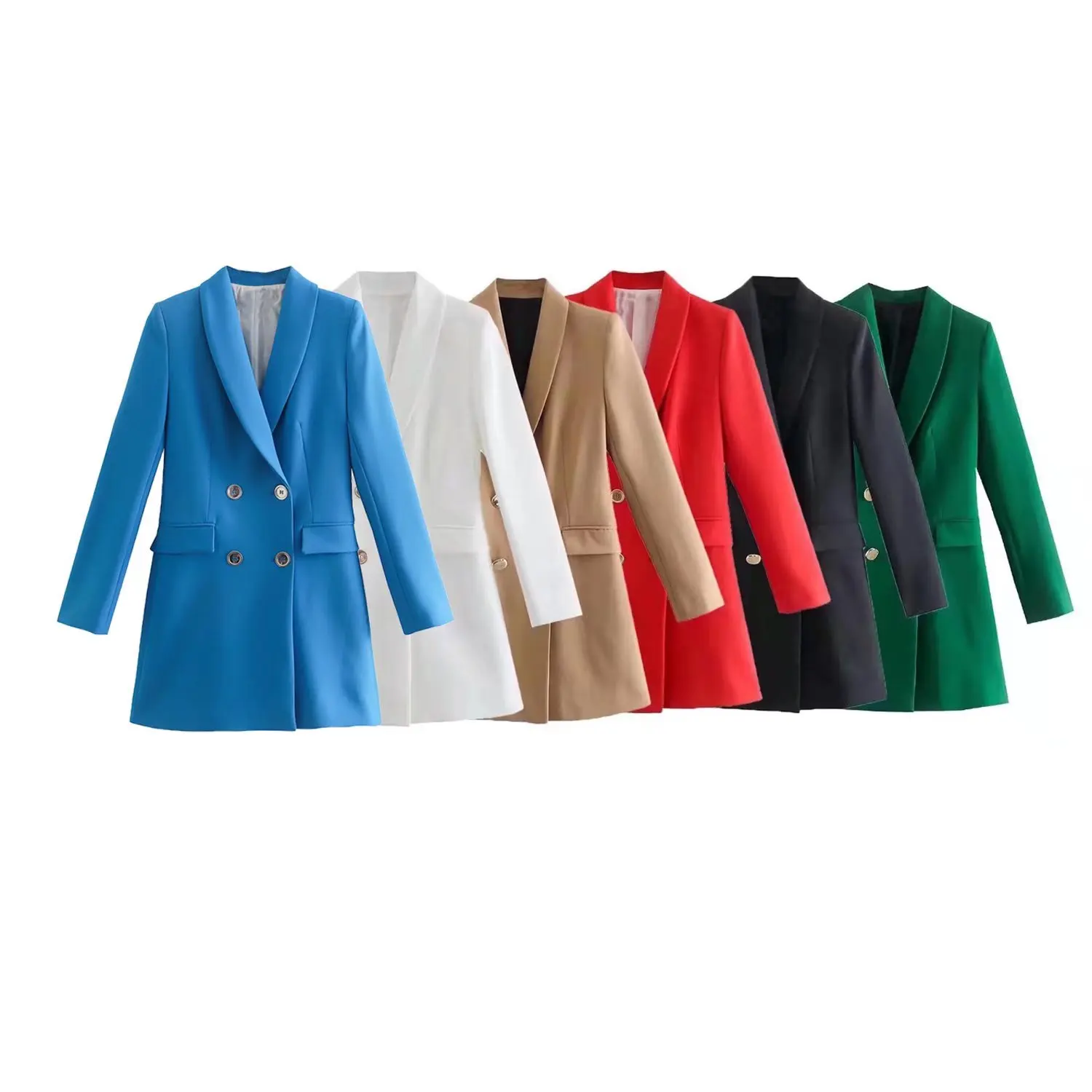 Women New Fashion Pocket decoration Double Breasted Long style Slim Blazer Coat Vintage Long Sleeve Female Outerwear Chic
Women New Fashion Pocket decoration Double Breasted Long style Slim Blazer Coat Vintage Long Sleeve Female Outerwear Chic