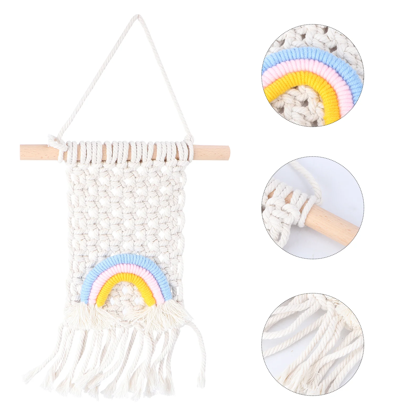 1pc Rainbow Tassel Tapestry Hand-knitted Cotton Woven Tapestry Wall Pendant 
1pc Rainbow Tassel Tapestry Hand-knitted Cotton Woven Tapestry Wall Pendant