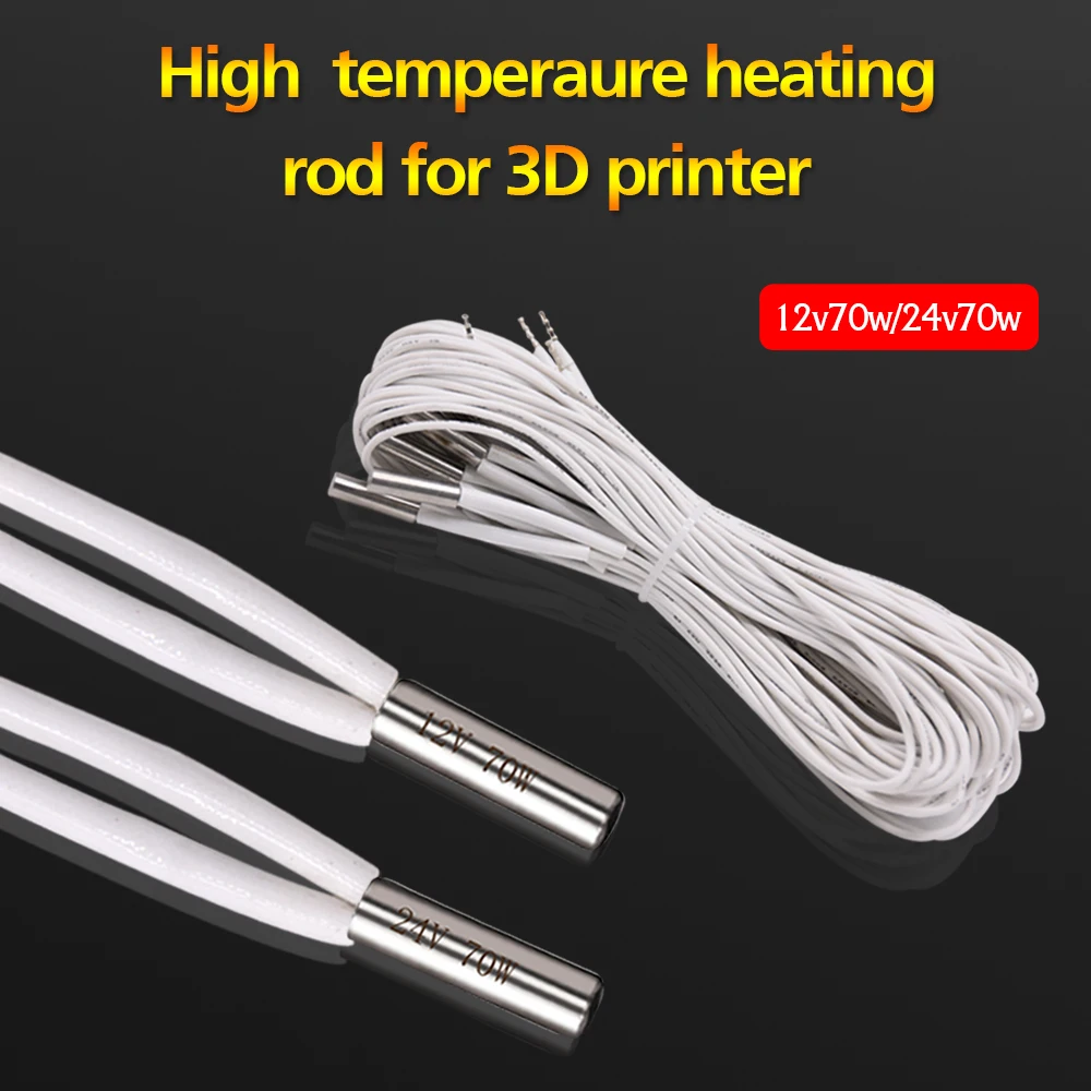 3D printer parts Heating Tube m6*20MM 12V 24V 70W Safer terminal Ceramic Cartridge Heater For MK8 V6 HotEnd J-Head Hotend
3D printer parts Heating Tube m6*20MM 12V 24V 70W Safer terminal Ceramic Cartridge Heater For MK8 V6 HotEnd J-Head Hotend