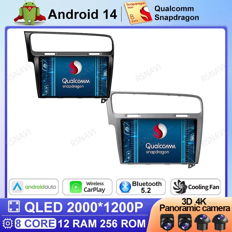 Автомобильный радиоприемник на Android 14 для Volkswagen VW Golf 7 2013 - 2020 MK7 DSP головное