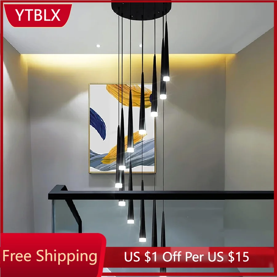 Современная светодиодная хрустальная люстра для лестницы, простые черные длинные подвесные светильники для лестницы, креативные потолочн...
Современная светодиодная хрустальная люстра для лестницы, простые черные длинные подвесные светильники для лестницы, креативные потолочн...