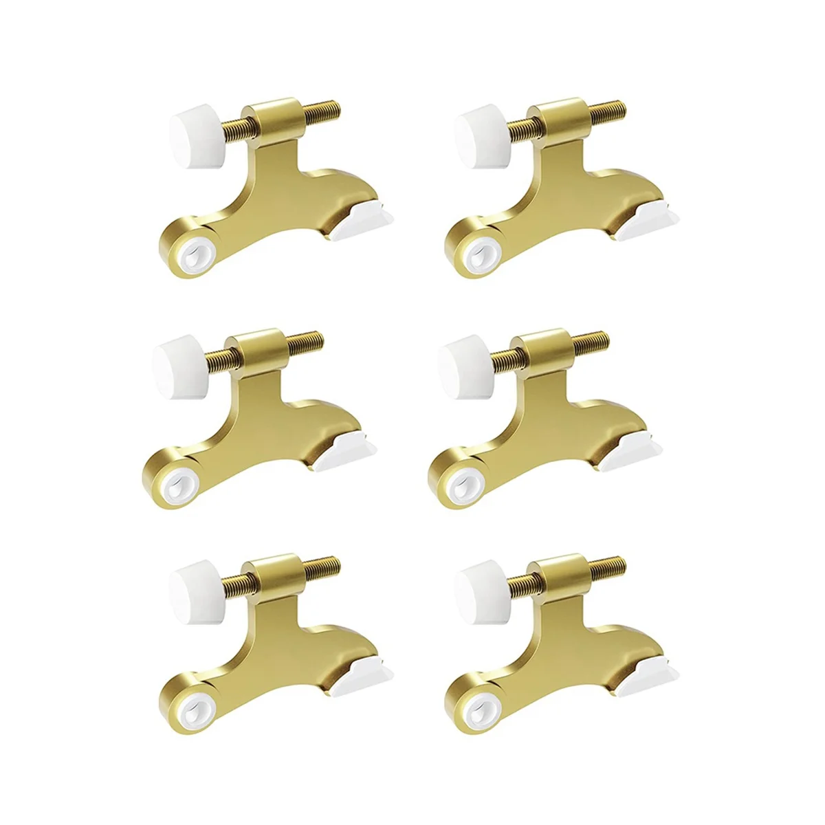 

6Pcs Hinge Pin Gold Door Stopper Adjustable Heavy Duty Hinge with Rubber Bumper To Reduce Potential Damage Wall Dents