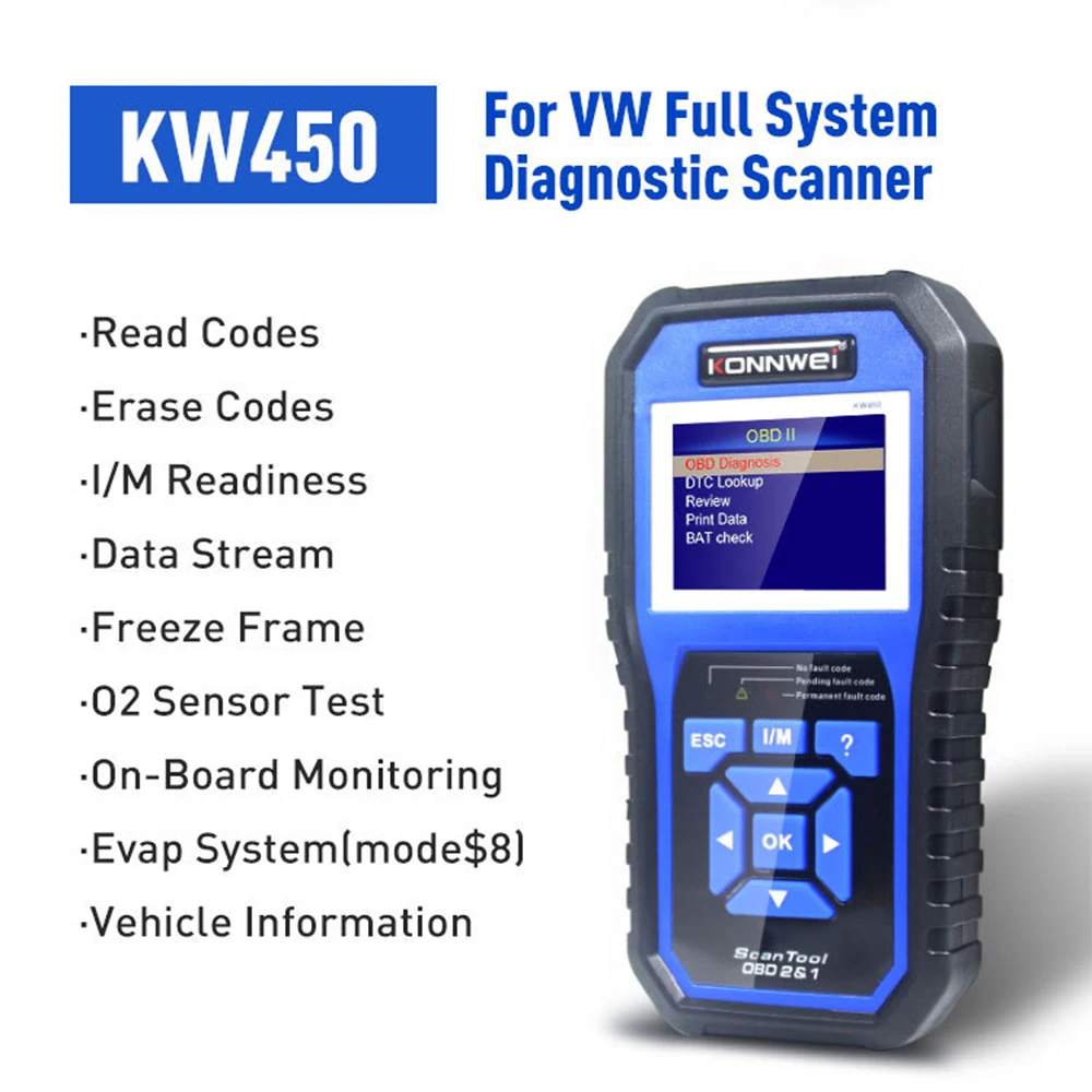 KONNWEI KW450 OBD2 диагностический инструмент полная система OBD2 Профессиональный сканер для автомобилей VAG ABS подушка безопасности масло EPB DPF SRS TPMS сброс
KONNWEI KW450 OBD2 диагностический инструмент полная система OBD2 Профессиональный сканер для автомобилей VAG ABS подушка безопасности масло EPB DPF SRS TPMS сброс