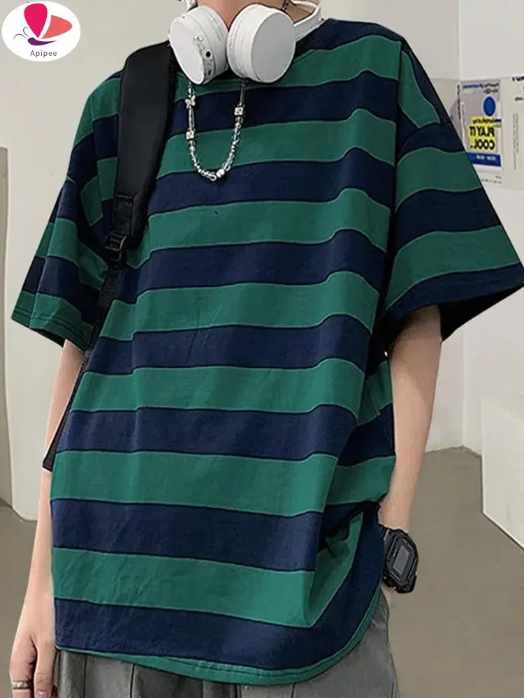 Summer Striped Shirts Women Harajuku Streetwear Oversized Shirt Short Sleeve Casual T Shirt Korean Loose Tops Female Blouse
Summer Striped Shirts Women Harajuku Streetwear Oversized Shirt Short Sleeve Casual T Shirt Korean Loose Tops Female Blouse