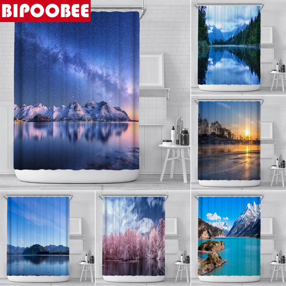 Glacier Forest Lake Natural Scenery 3D Shower Curtain Frabic Waterproof Polyester Bath Curtain with Hooks Bathroom Accessories
Glacier Forest Lake Natural Scenery 3D Shower Curtain Frabic Waterproof Polyester Bath Curtain with Hooks Bathroom Accessories