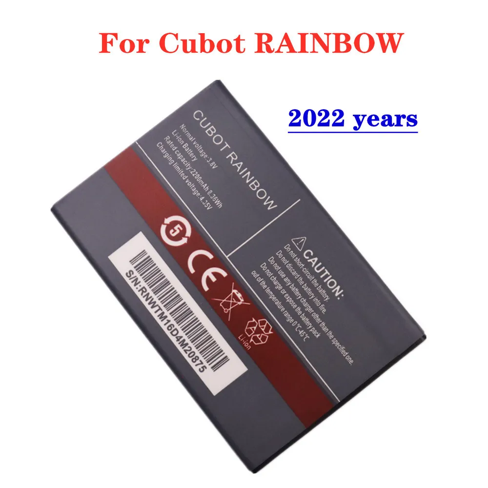 2022 years New 2200mAh Original RAINBOW Battery For Cubot RAINBOW Mobile Phone Replacement Battery Bateria Batterij
2022 years New 2200mAh Original RAINBOW Battery For Cubot RAINBOW Mobile Phone Replacement Battery Bateria Batterij