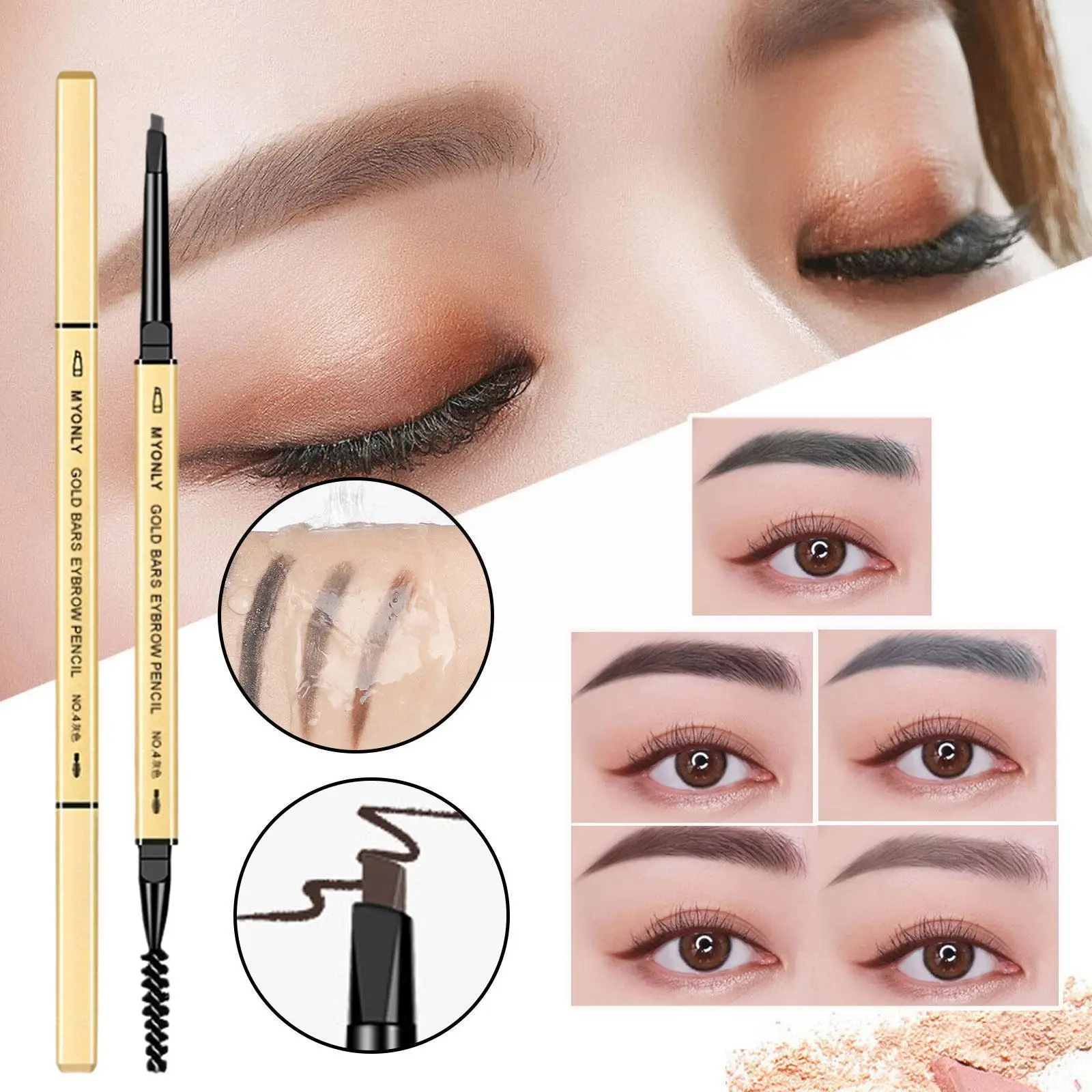 

Double Head Eyebrow Pencil Long Lasting Waterproof Makeup Brow Cosmetics Eye Pen Women Enhance Mascara Beauty 5 Colors Tint H9L3