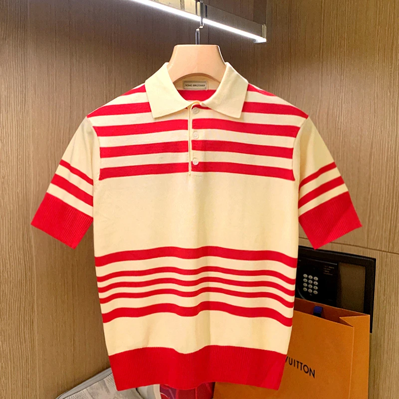 2022 Summer Men's Casual Turndown Collar Polos Male Stripe Patchwork Polo Shirts Men Knitted Short Sleeve Slim Fit Tops A64
2022 Summer Men's Casual Turndown Collar Polos Male Stripe Patchwork Polo Shirts Men Knitted Short Sleeve Slim Fit Tops A64