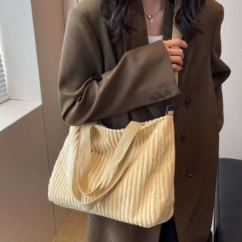 Solid Soft Corduroy Handbags For Women Winter Shoulder Side Bag Vintage Large Shopper Shopping Bags Zipper Totes New
Solid Soft Corduroy Handbags For Women Winter Shoulder Side Bag Vintage Large Shopper Shopping Bags Zipper Totes New