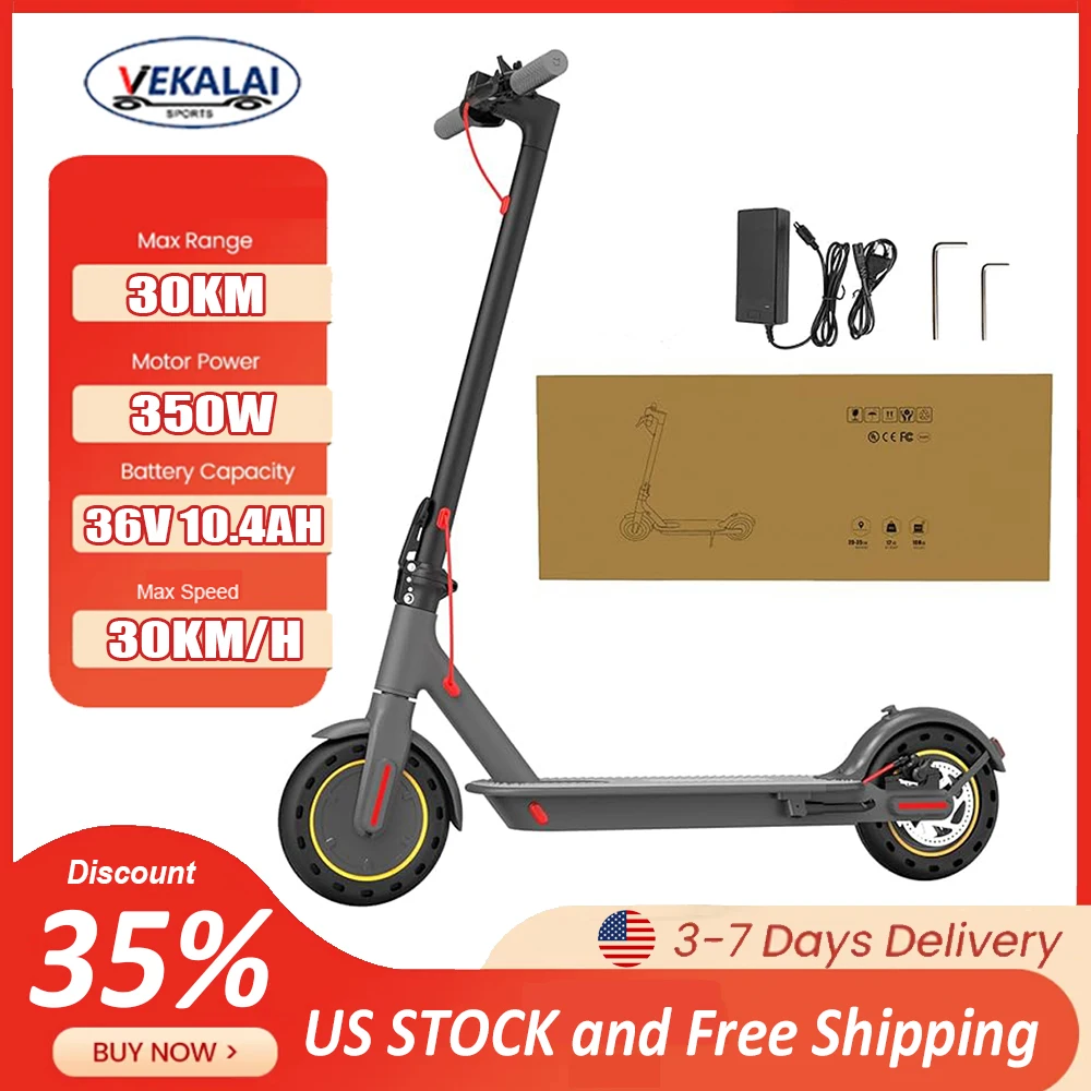 350W Electric Scooter 36V 10.4Ah Max Speed 30km/h 8.5 inch Tire Adults Waterproof Folding Electric Kick Scooter with APP Control
350W Electric Scooter 36V 10.4Ah Max Speed 30km/h 8.5 inch Tire Adults Waterproof Folding Electric Kick Scooter with APP Control