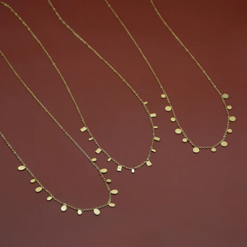 Waterdrop Square Circle Disc Pendant Necklace Gold Color Plated Stainless Steel Chains Choker For Girls Jewelry
Waterdrop Square Circle Disc Pendant Necklace Gold Color Plated Stainless Steel Chains Choker For Girls Jewelry